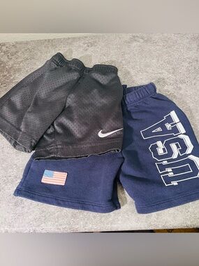 Boys Nike Black Athletic Shorts and Zara Shorts with Navy USA 2-3 Years